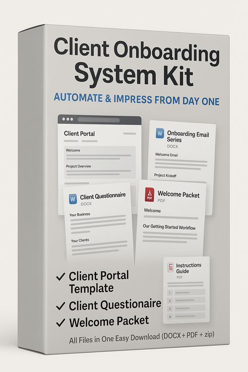 🗂️  Client Onboarding System Kit – Automate & impress; Impress From Day One